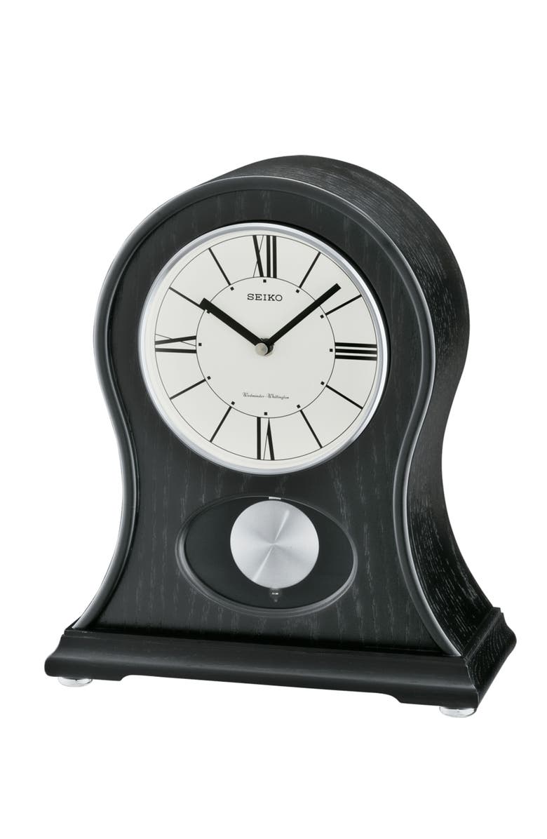 Seiko James Mantel Chime Clock, Main, color, Black