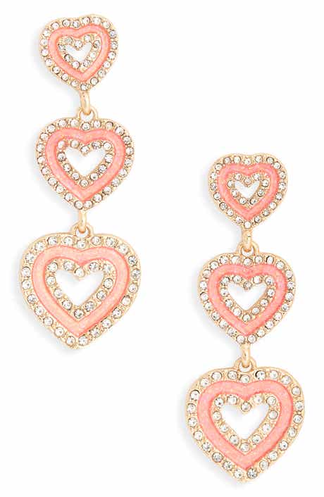 Leith Valentine's Day Heart Linear Earrings