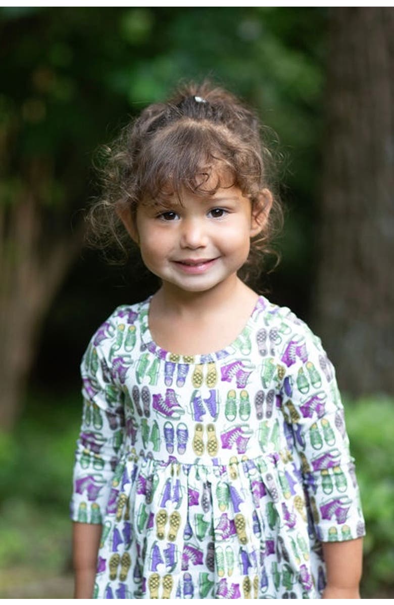 WORTHY THREADS Printed Long Sleeve Bubble Romper, Alternate, color, Sneakers