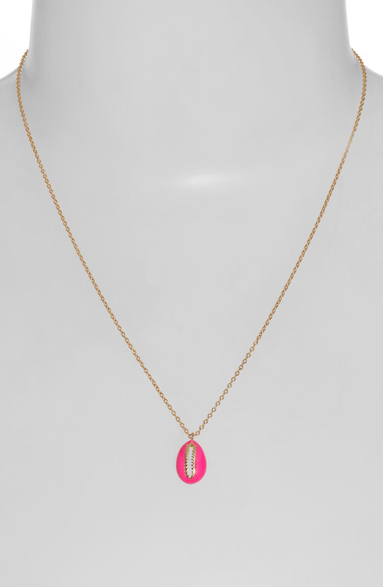 Argento Vivo Sterling Silver Argento Vivo Enamel Shell Pendant Necklace, Alternate, color,