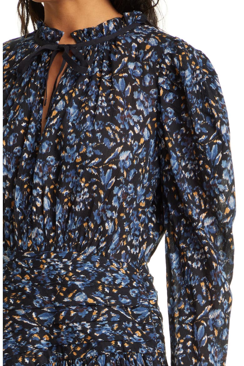 Marielle Floral Long Sleeve Minidress, Alternate, color, MIDNIGHT
