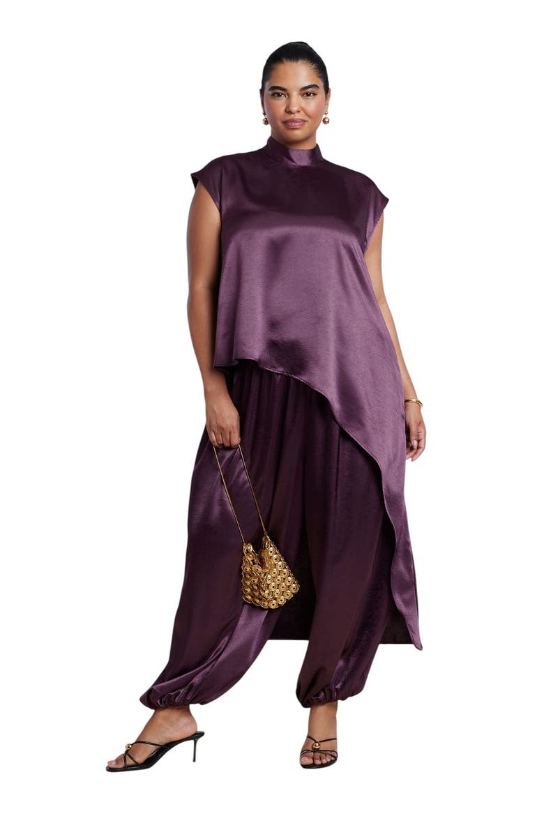 Satin Balloon Pant (plus), Alternate, color, WINTER BLOOM