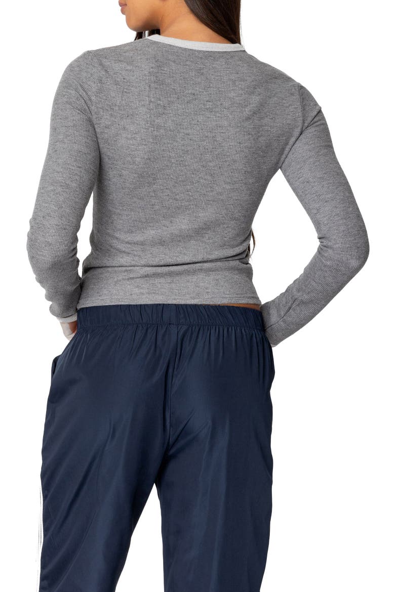 Meghan Waffle Knit Top, Alternate, color, GRAY-MELANGE