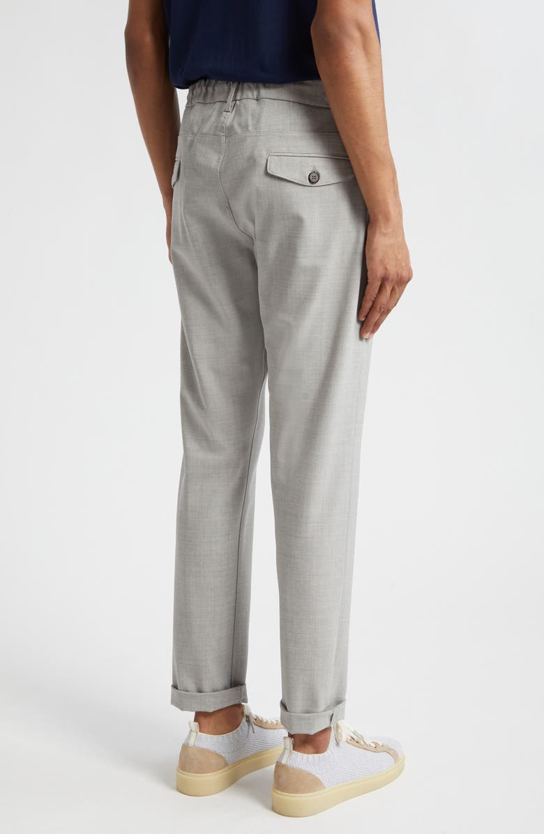 Eleventy Drawstring Waist Stretch Virgin Wool Pants, Alternate, color, Medium Grey