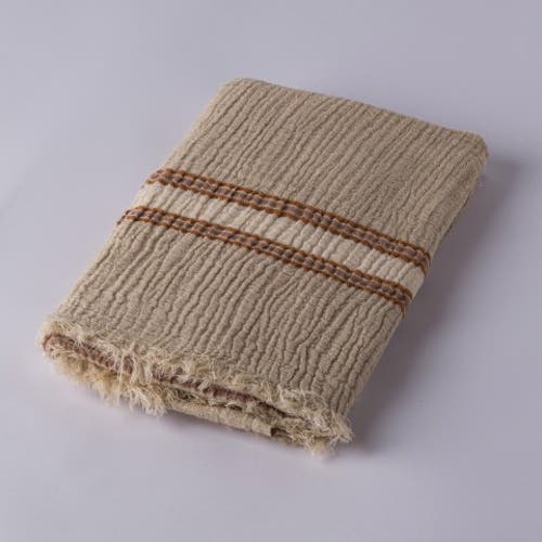 Loom.ist Hand Loomed Muslin Linen Beach Towel In Brown