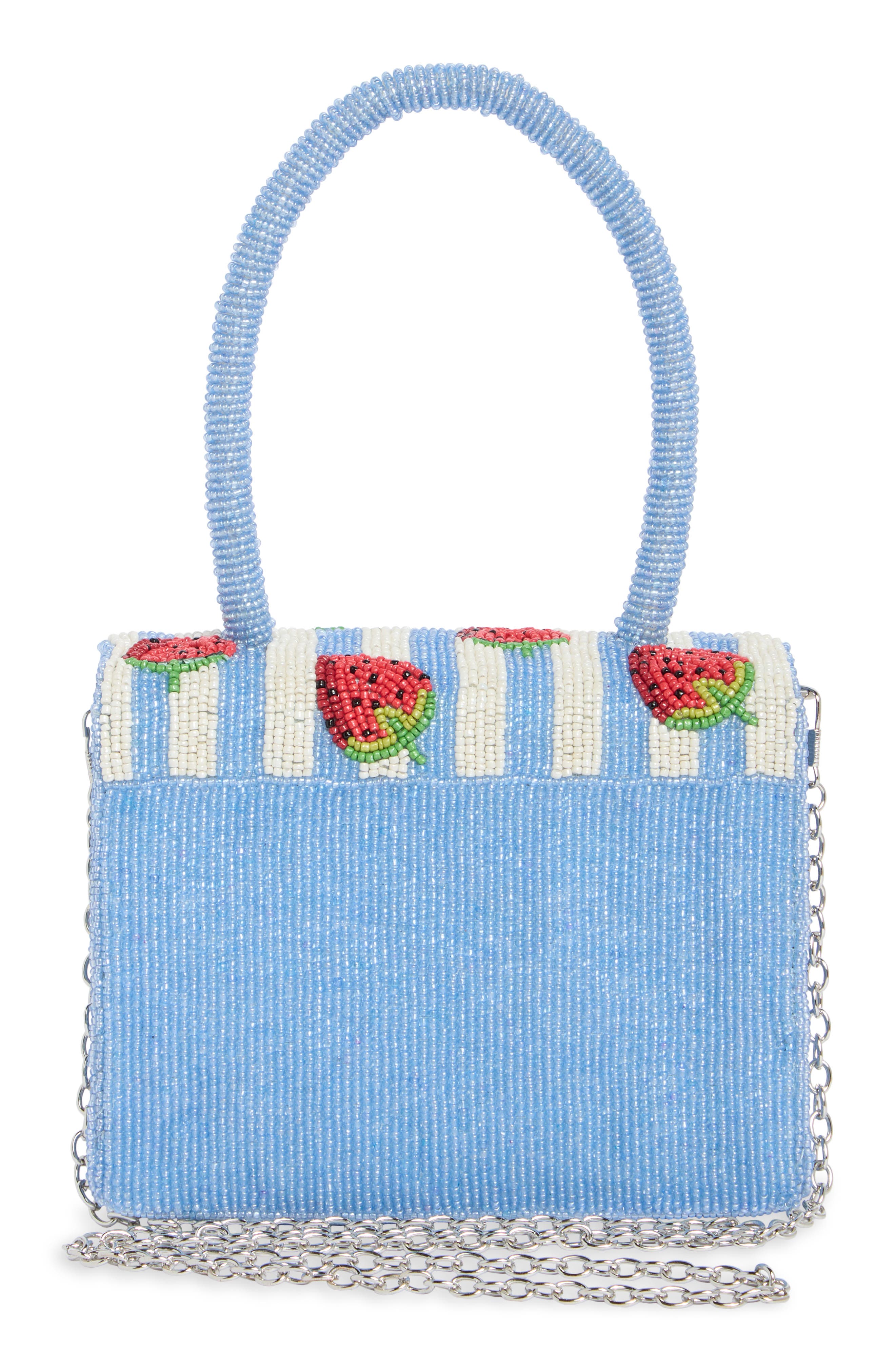 Collection XIIX Beaded Striped Strawberry Top Handle Bag, Alternate, color, Multi