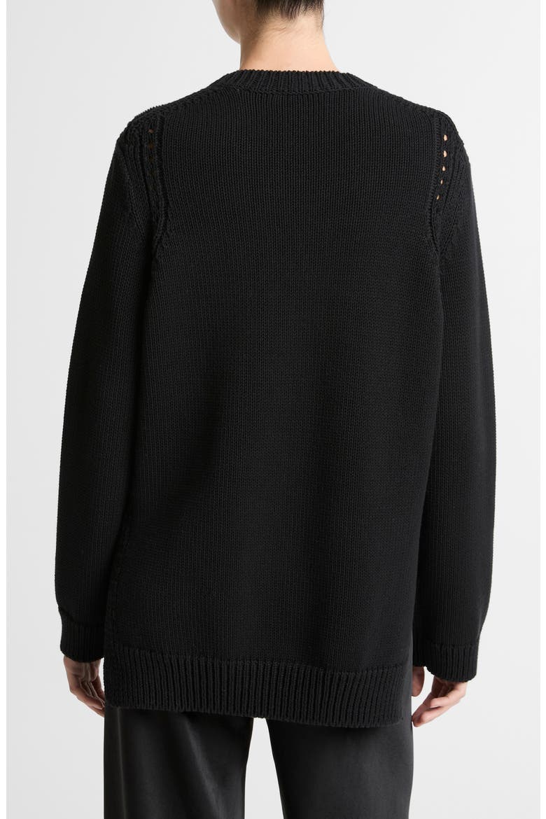 Cotton Blend Tunic Sweater, Alternate, color, BLACK
