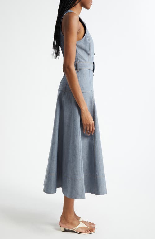Cinq À Sept Margaret Belted Denim Dress In Blue