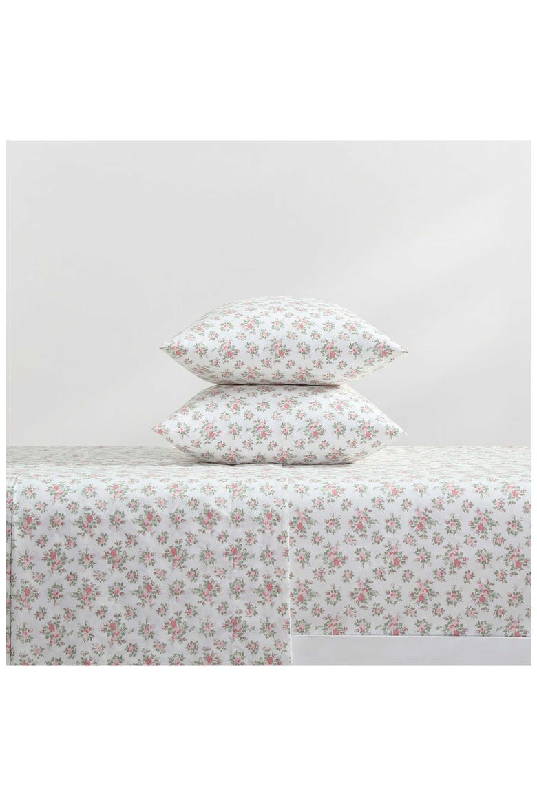 Leanna Rose 200 Thread Count Cotton Percale Sheet Set, Alternate, color, PINK