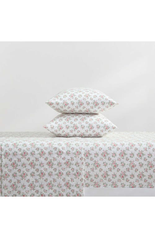 Laura Ashley Leanna Rose 200 Thread Count Cotton Percale Sheet Set In Multi
