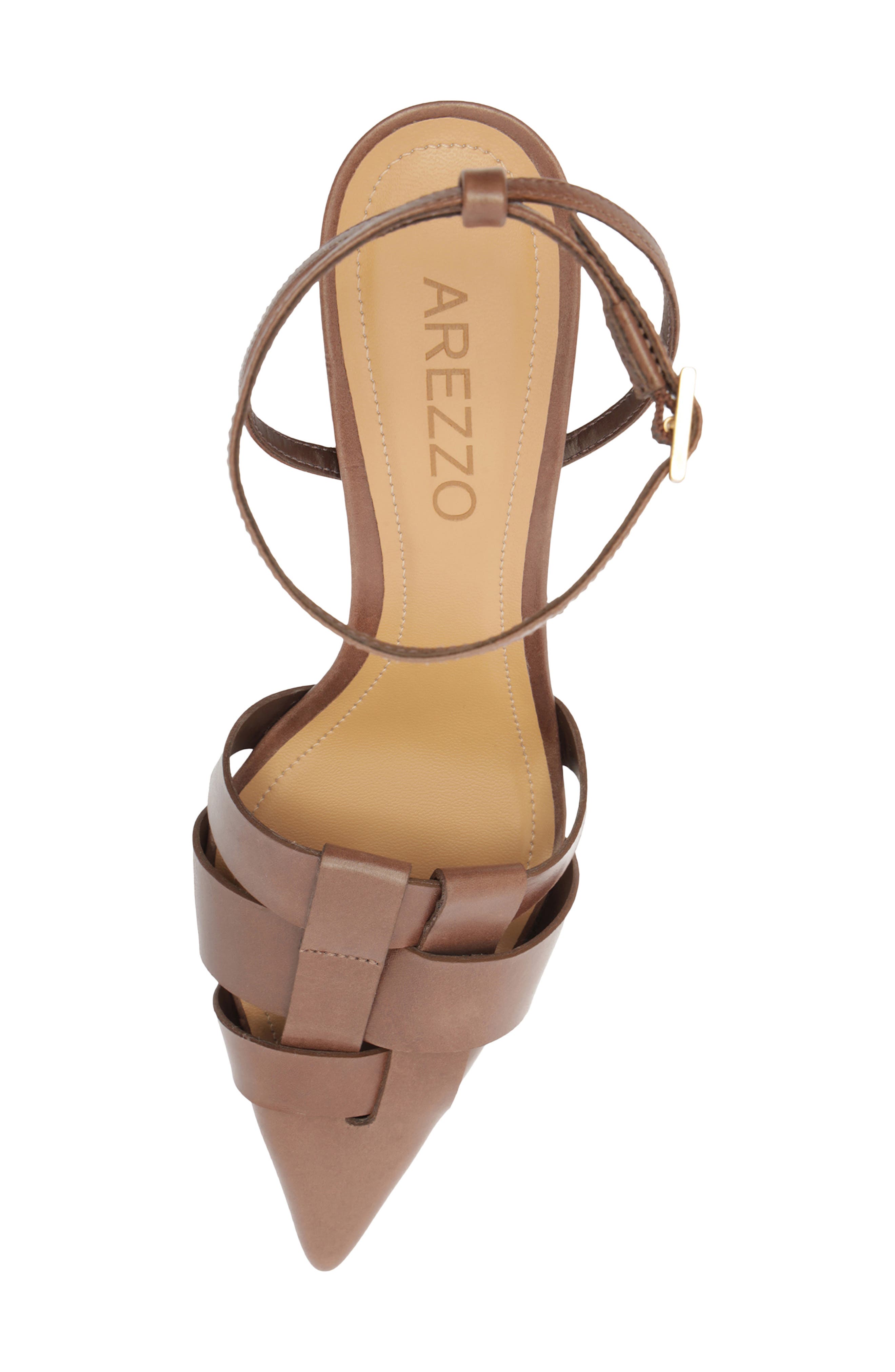 Arezzo Marissa Ankle Strap Pointed Toe Pump, Alternate, color, New Cocoa