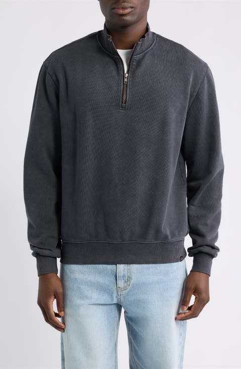 Zack Loose Fit Mineral Wash Quarter Zip Sweatshirt