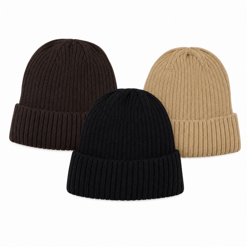 Women's 3-Pack Fleece Lined Rib Knit Beanie Set