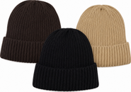 London Fog Women's 3-Pack Fleece Lined Rib Knit Beanie Set