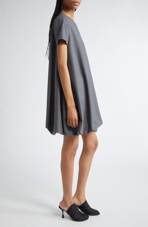Marni Bubble Hem Virgin Wool Minidress In Graphite/black