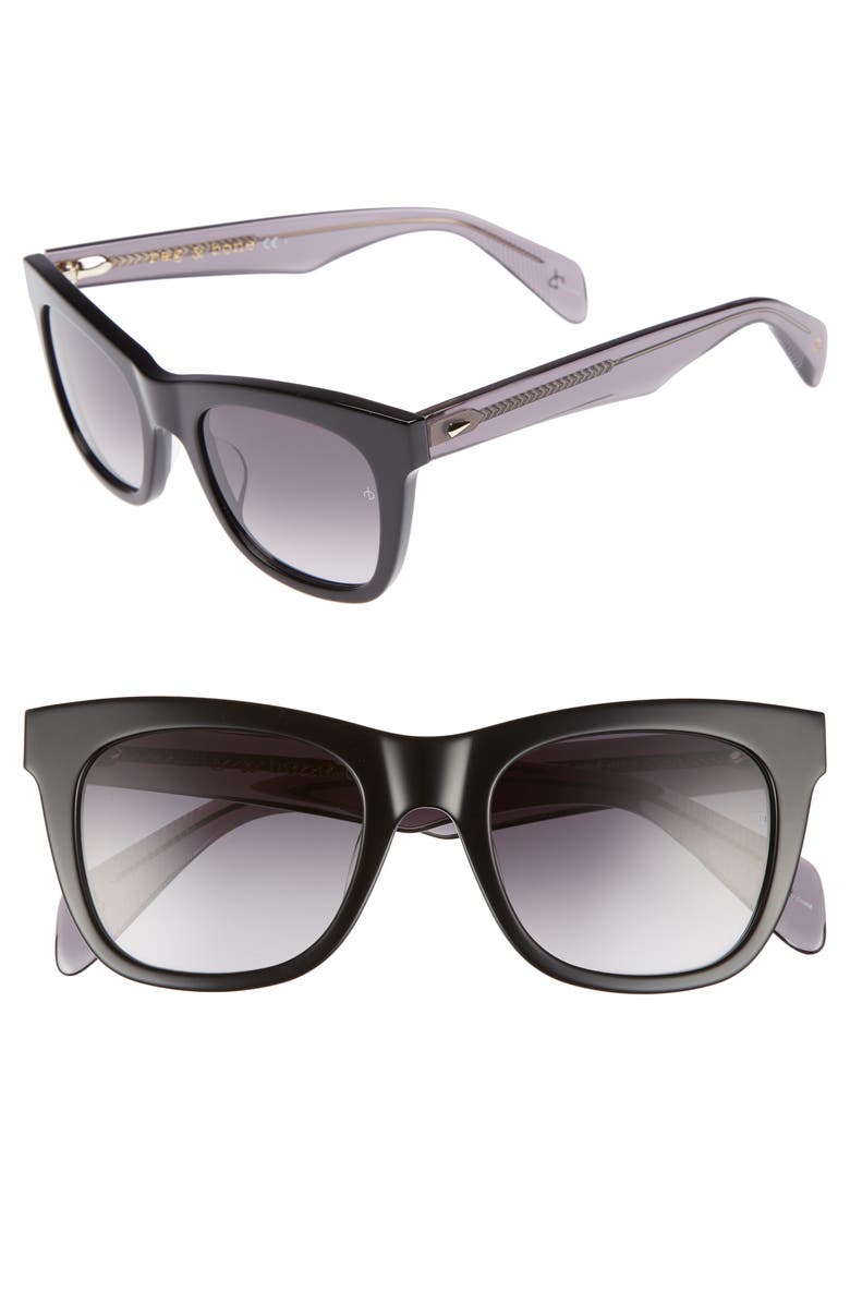 rag & bone 50mm Square Cat Eye Sunglasses, Main, color,