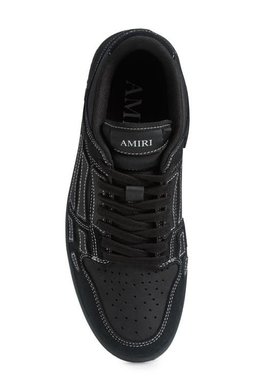 Amiri Sneaker Skel Top Low Black In Leather And Suede Men In Black