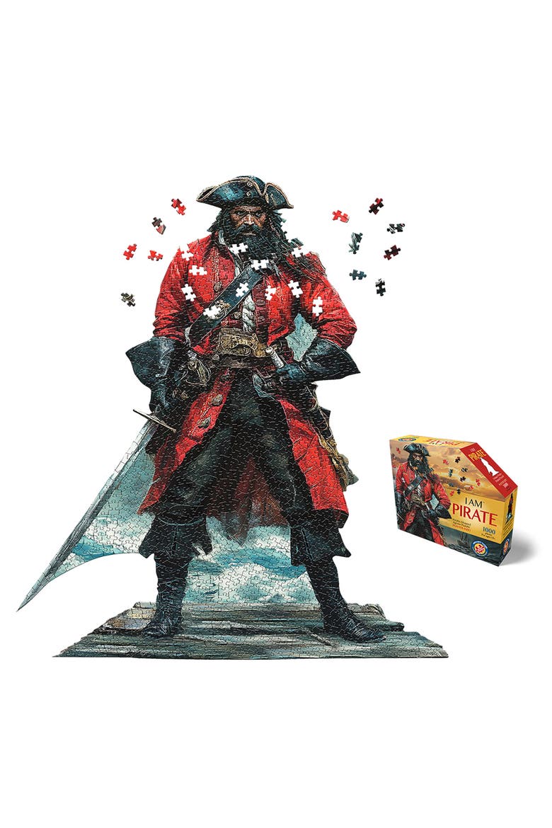 I Am Pirate 1000 Piece Character Shaped Jigsaw Puzzle, Main, color, Multicolored