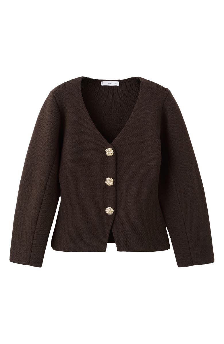 MANGO V-Neck Cardigan, Main, color, Chocolate