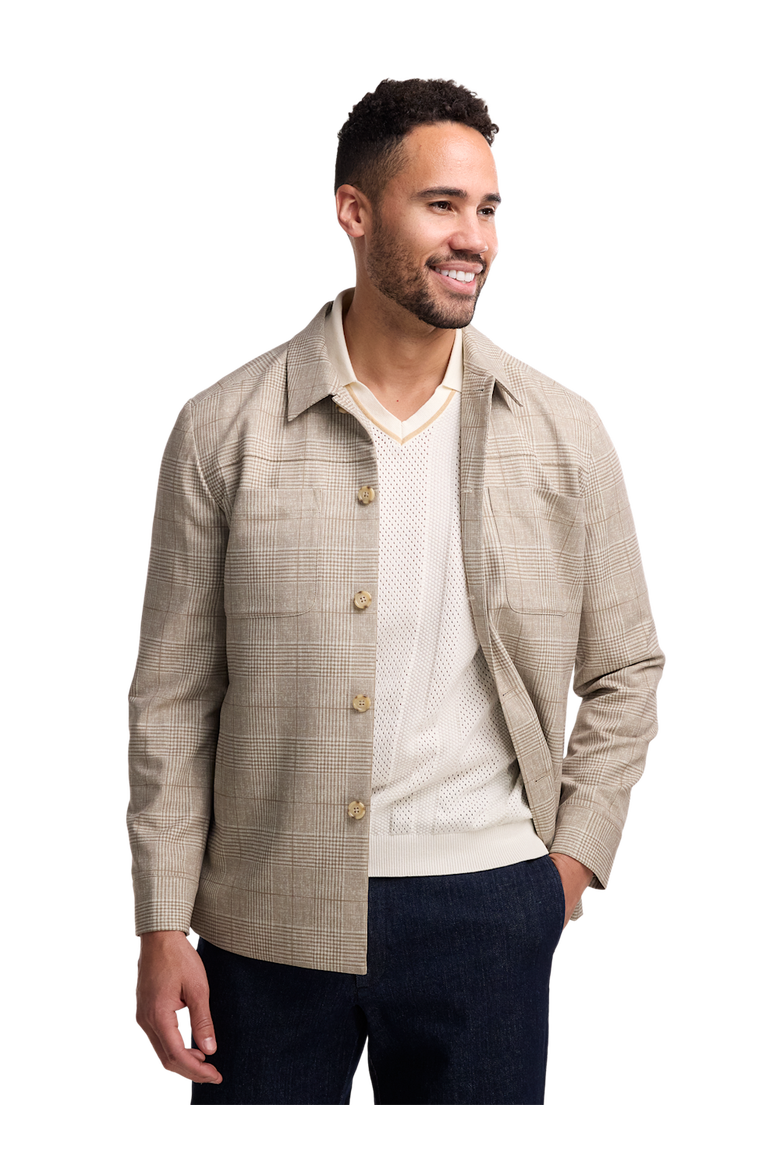 Plaid Shirt Jacket, Alternate, color, Tan