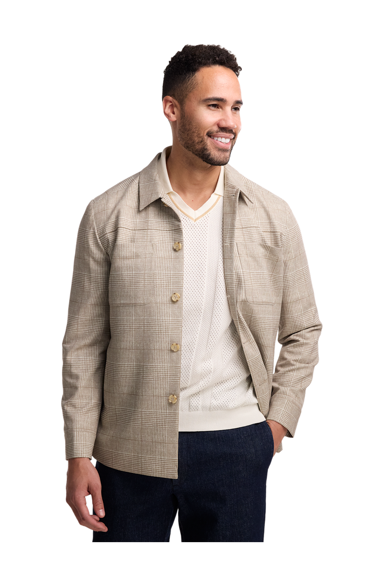 Paul Fredrick Plaid Shirt Jacket, Alternate, color, Tan
