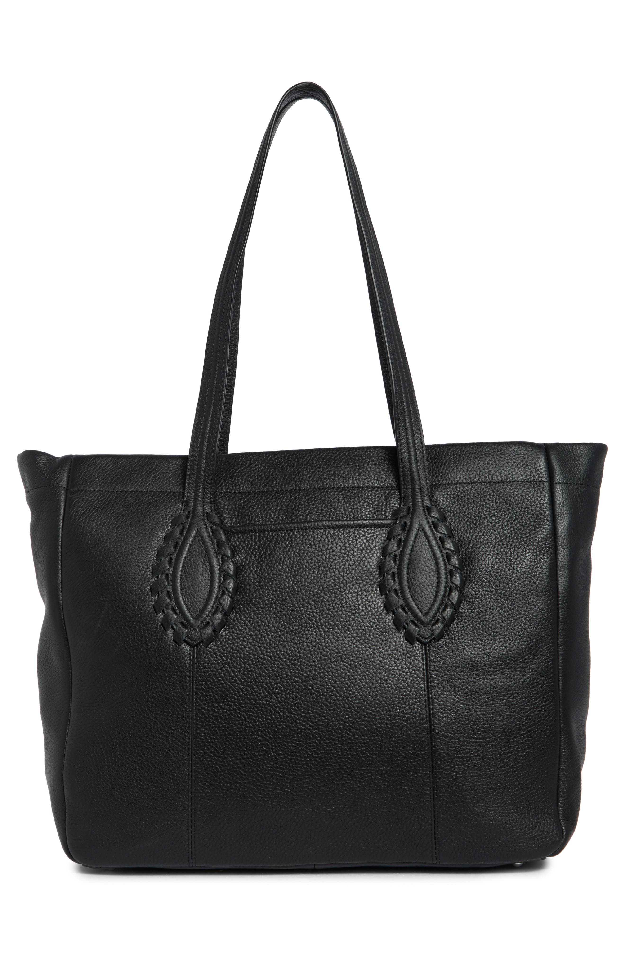 Nomad Leather Laptop Tote, Alternate, color, BLACK