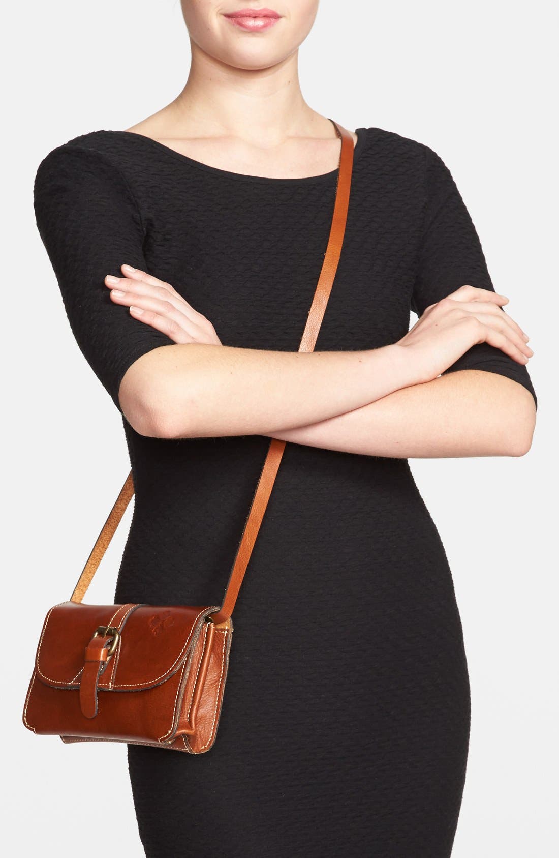 'Torri' Italian Leather Crossbody Bag, Alternate, color, TAN