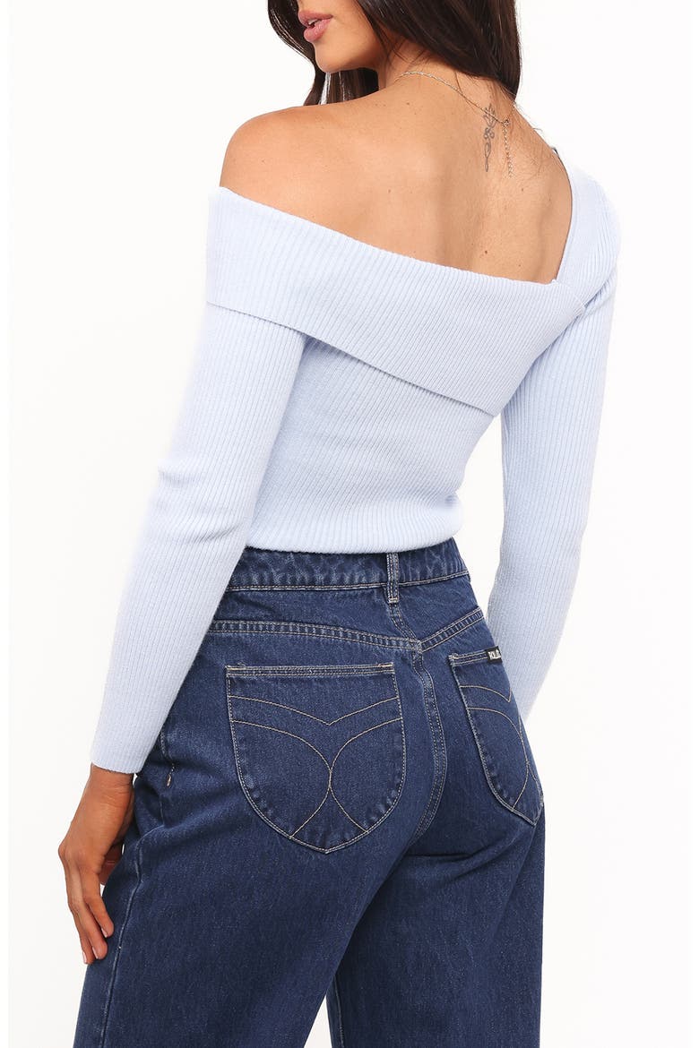 Aleena One-Shoulder Rib Sweater, Alternate, color, LIGHT BLUE