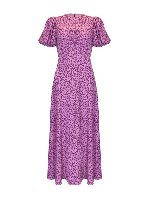 Ro&zo Womens Ditsy-pattern Puff-sleeved Woven Midi Dress Pink Puff Midi Dress In Pink