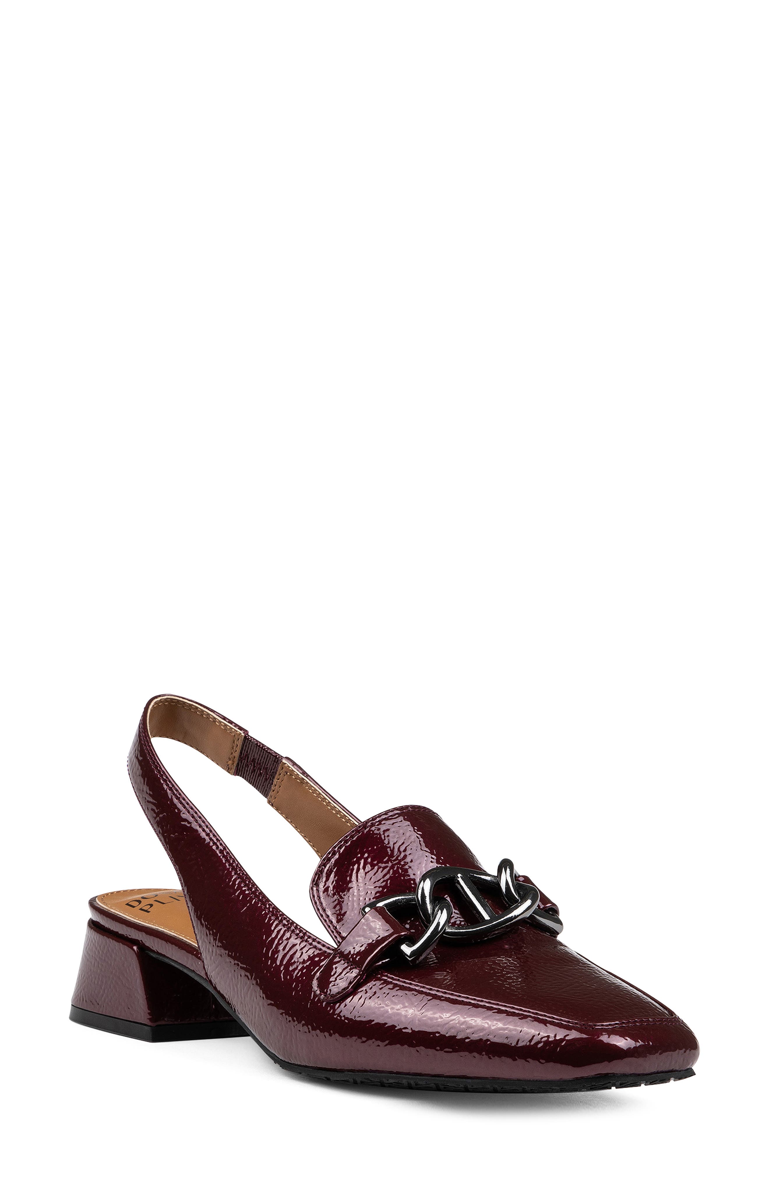 Slingback Chain Loafer Pump, Main, color, CRANBERRY