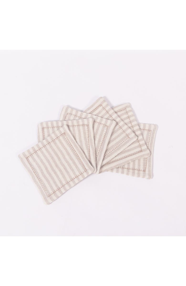MAJKA Savannah Stripes Coasters, Main, color, Beige
