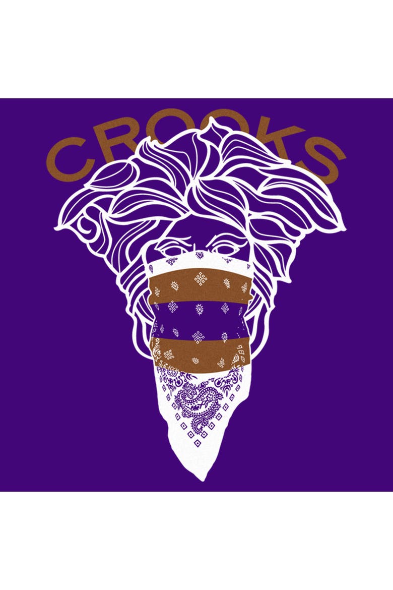 Men's Crooks & Castles Medusa Negative Photo Effect Graphic T-Shirt, Alternate, color, Purple