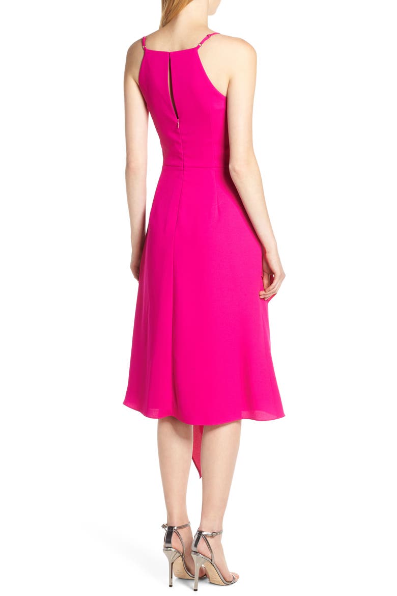 Asymmetrical Ruffle Dress, Alternate, color, MAGENTA