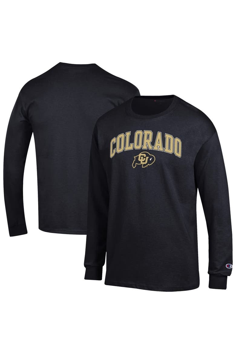 Men's Champion  Black Colorado Buffaloes Arch Over Logo Long Sleeve T-Shirt, Main, color, Black