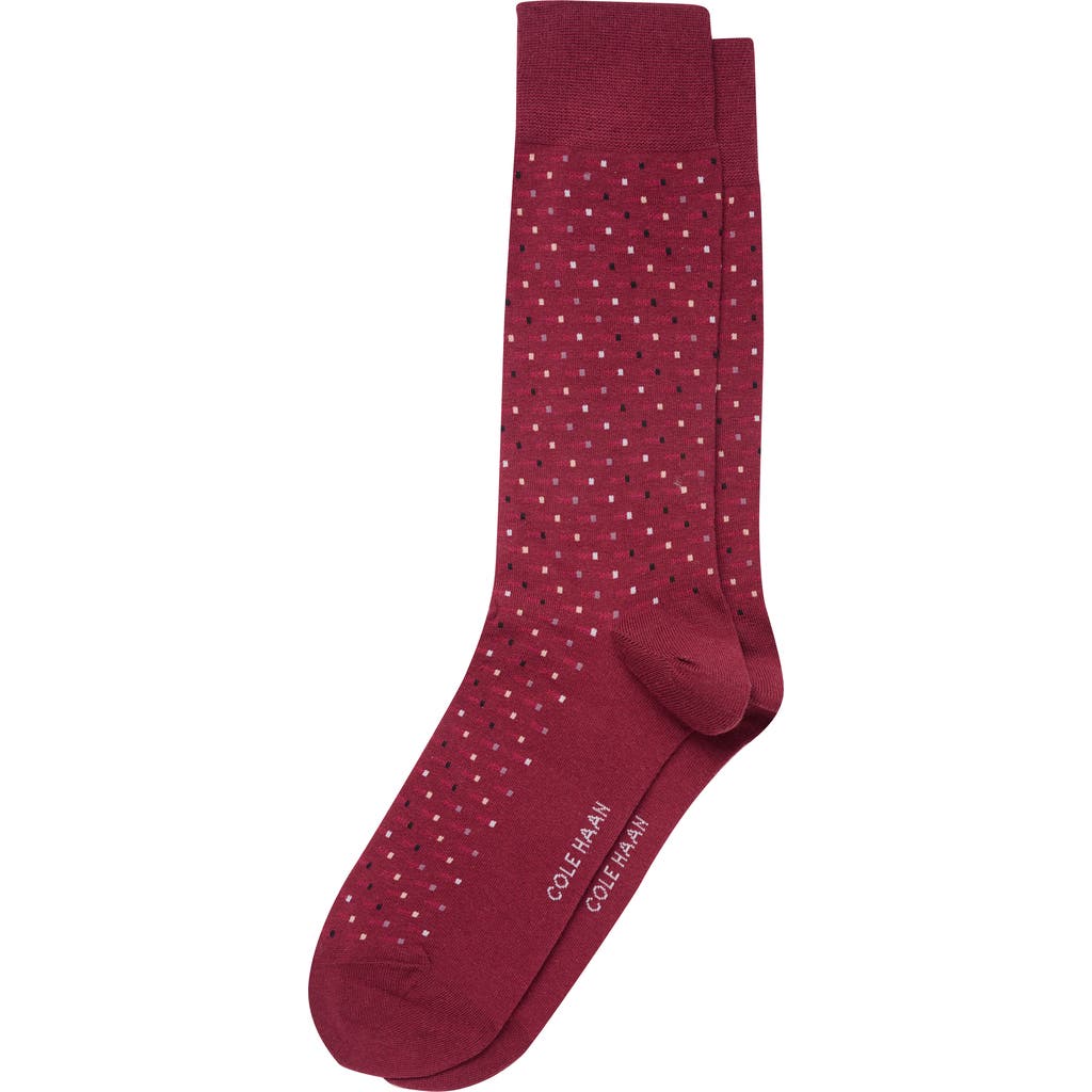 Cole Haan Geo Pattern Dress Socks In Red