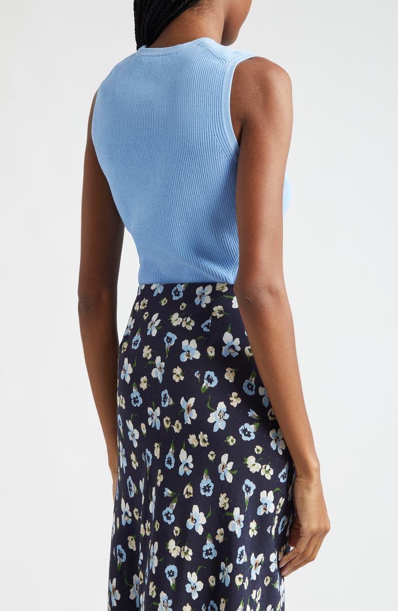 Veronica Beard Side Sleeveless Rib Sweater, Alternate, color, Blue Sky