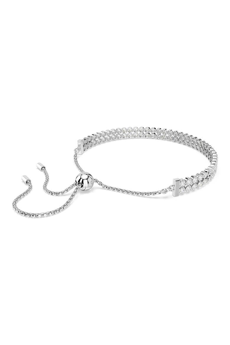 Matrix Crystal Double Row Slider Bracelet, Alternate, color, WHITE