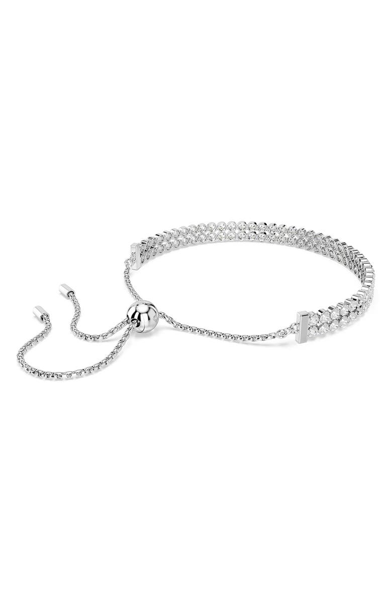 Swarovski Matrix Crystal Double Row Slider Bracelet, Alternate, color, White