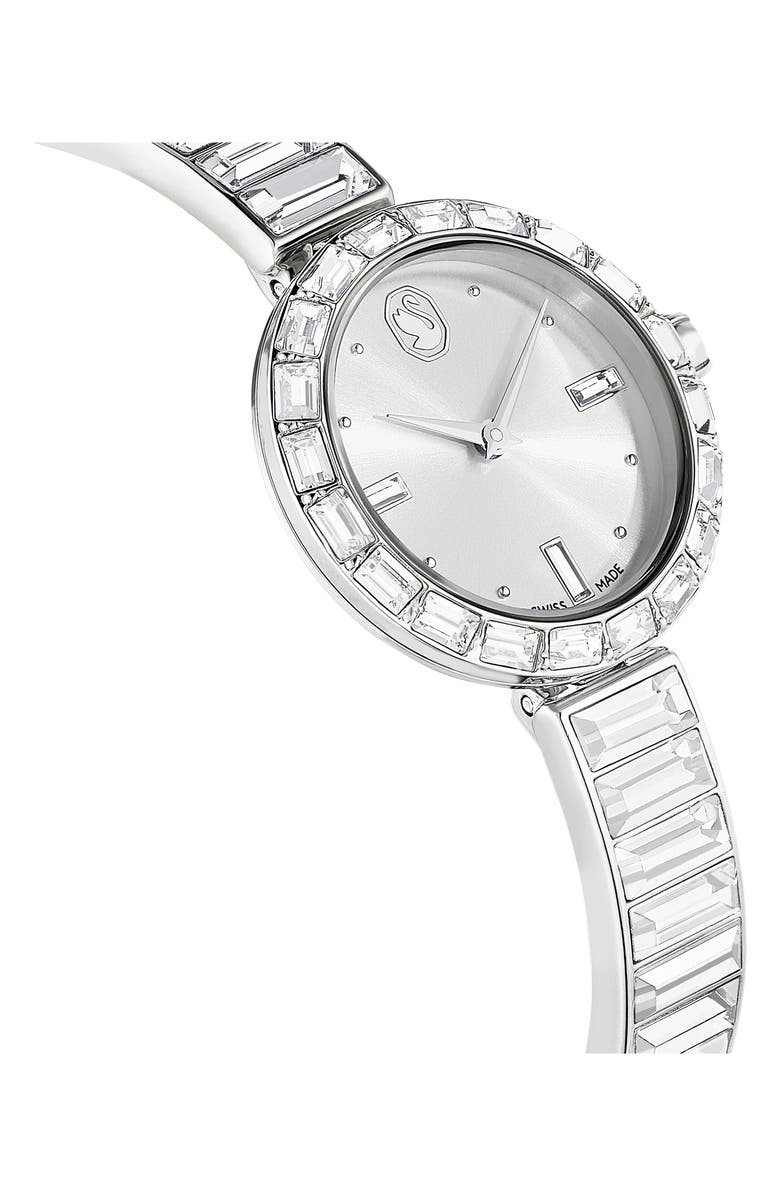 Swarovski Matrix Bracelet Watch, 25mm, Alternate, color, White/Silver