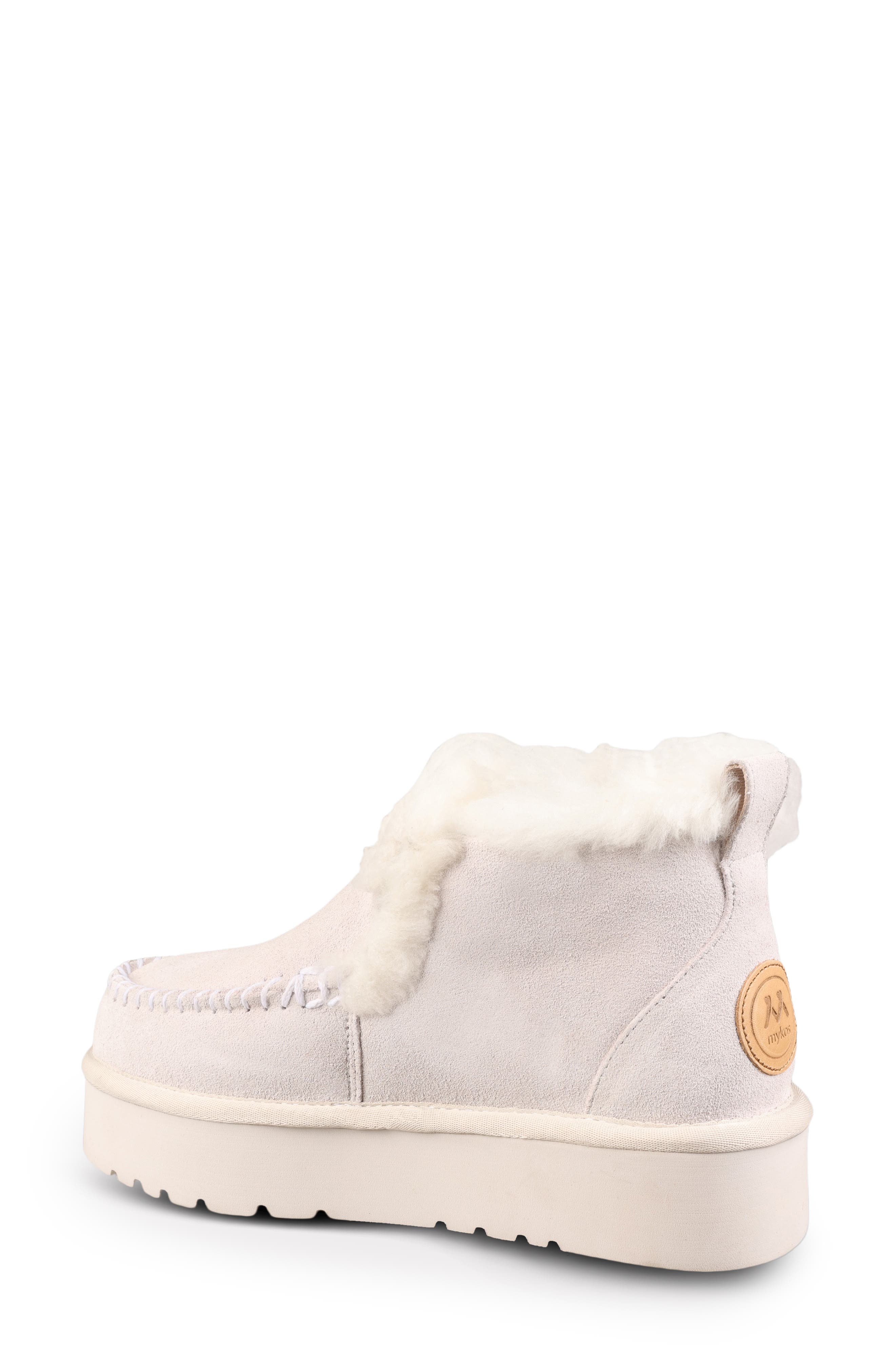 Mykos Suede Genuine Shearling Lined Water Repellent Boot, Alternate, color, Sand