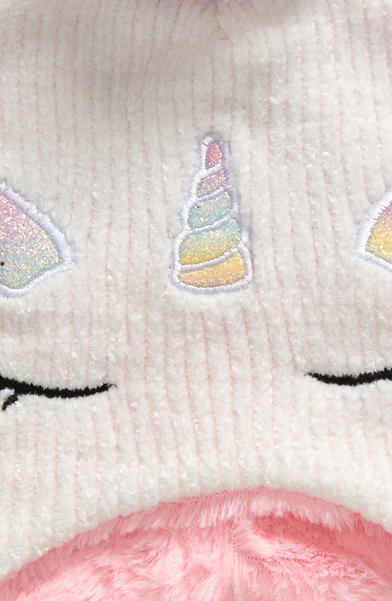 Capelli New York Kids' Faux Fur Lined Pompom Earflap Cap & Magic Mittens Set, Alternate, color, 