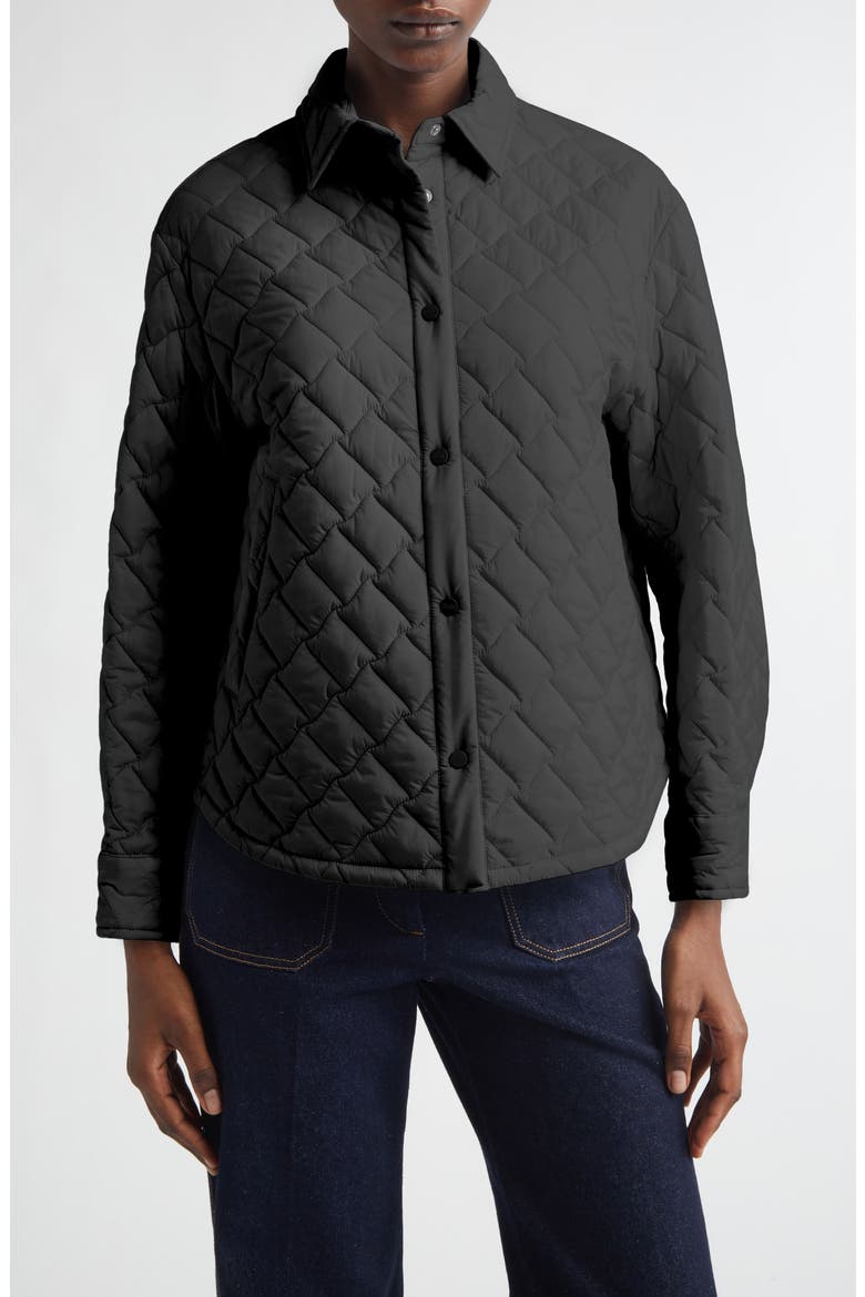 Ecoage Quilted Shirt Jacket, Main, color, BLACK