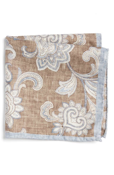 Verdun Floral & Medallion Reversible Silk Pocket Square