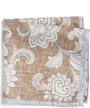 Jack Victor Verdun Floral & Medallion Reversible Silk Pocket Square