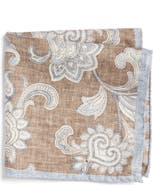 Jack Victor Verdun Floral & Medallion Reversible Silk Pocket Square