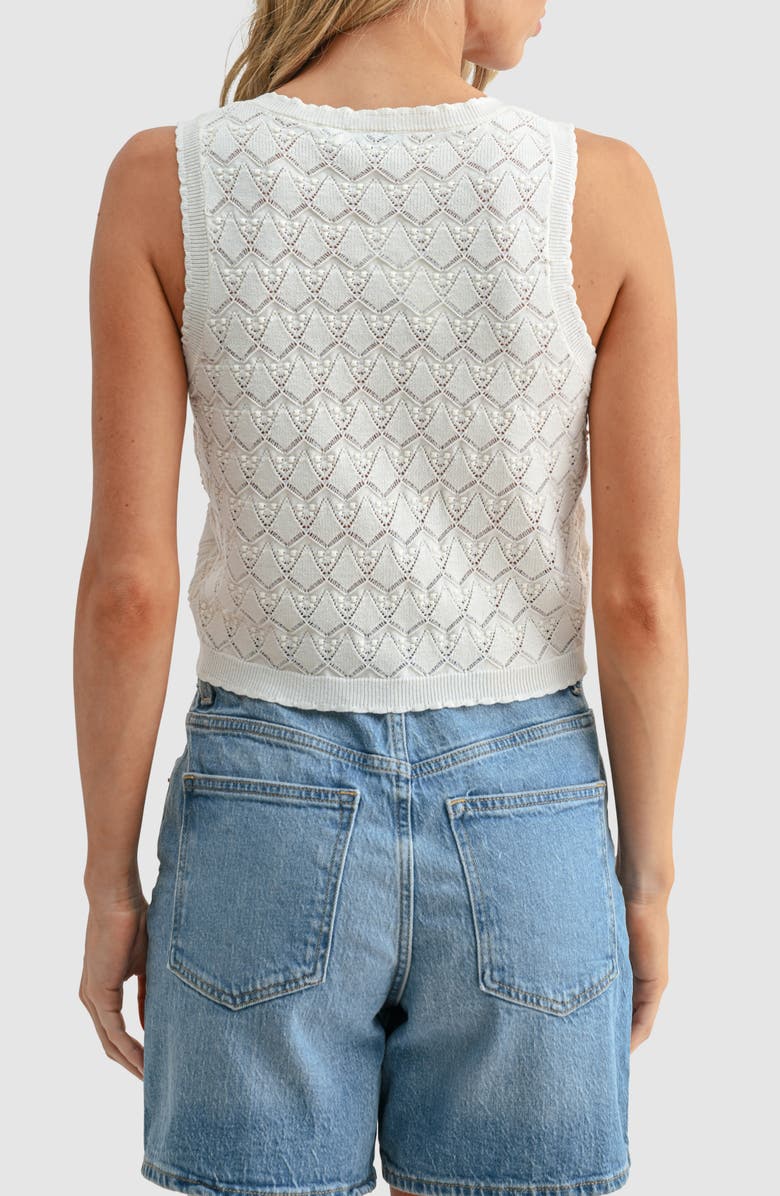 Lush <p>Pointelle Button Front Sweater Tank</p>, Alternate, color, Cream