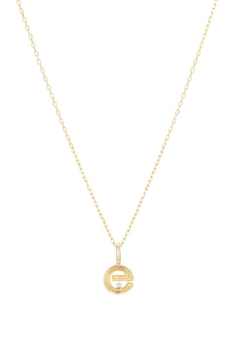 Groovy Diamond Initial Mini Charm Necklace