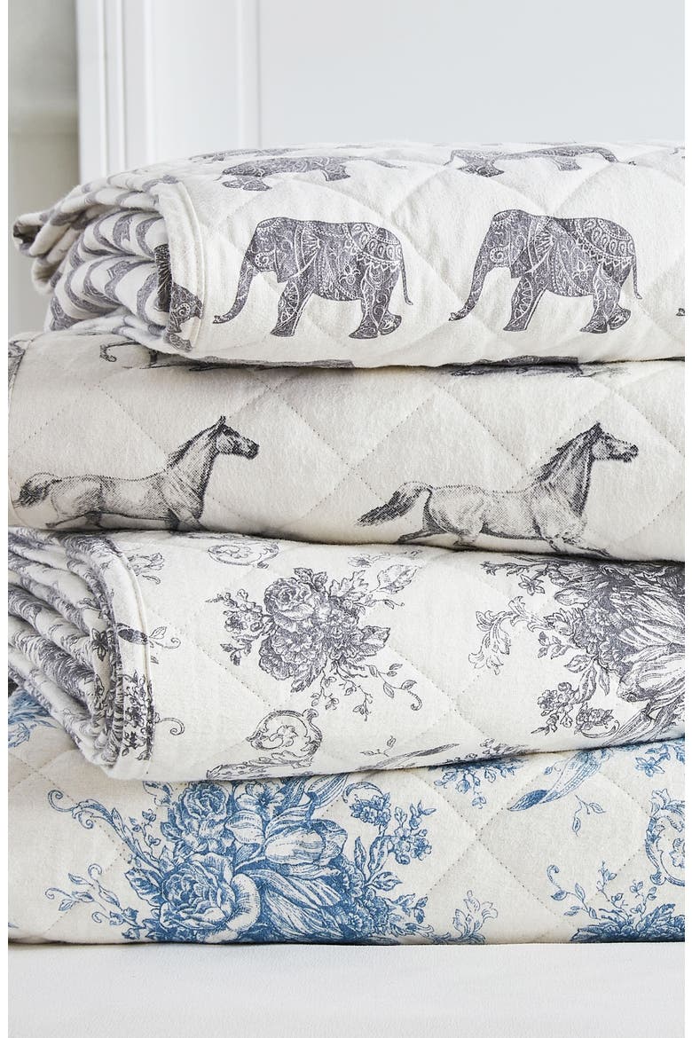 Elephant Flannel Quilt Set, Alternate, color, GREY