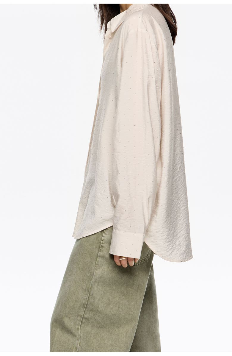 Bimba y Lola Rhinestones Boxy Shirt, Alternate, color, Ivory