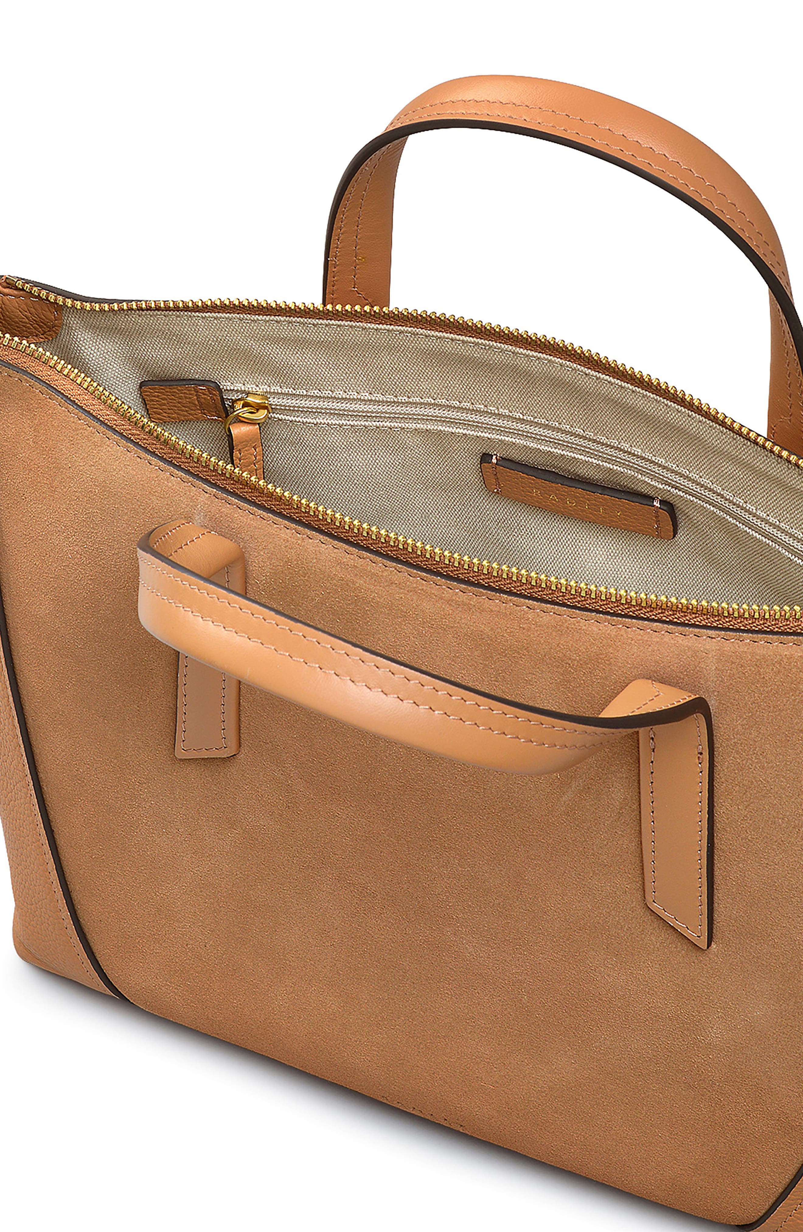 Radley Kendal Medium Zip Leather Satchel, Alternate, color, Dark Butter